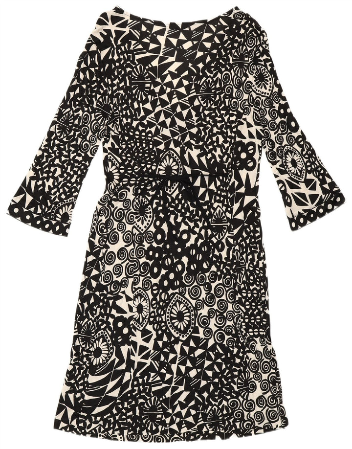 Abito da donna a trapezio con maniche a 3/4 Marella UK 12 Medio Nero geometrico