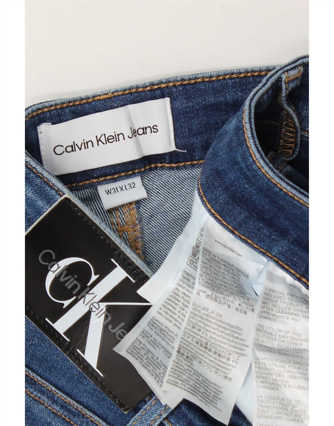 Jeans dritti da uomo Calvin Klein W31 L27 cotone blu
