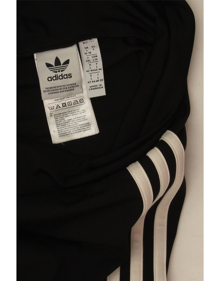 Leggings Adidas Donna UK 16/18 Large Nero Poliestere