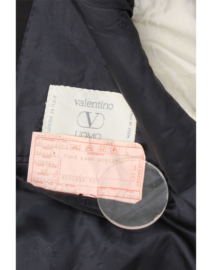 Giacca Blazer Doppiopetto Uomo Valentino IT 52 XL Lana Vergine Nera