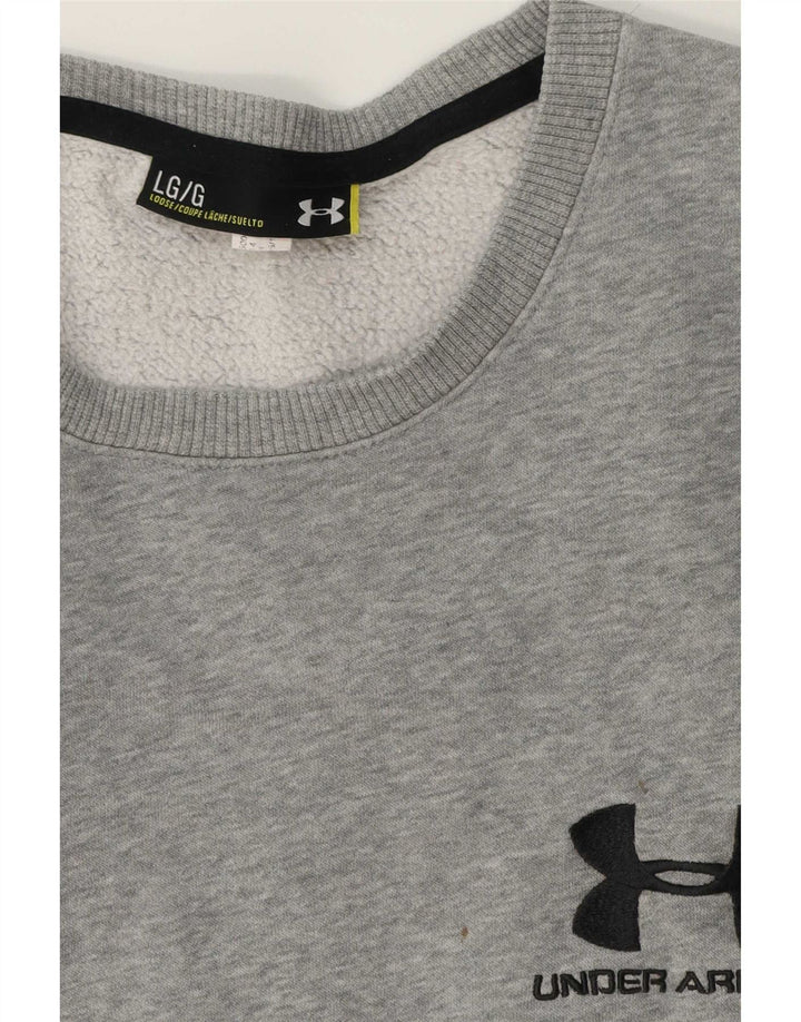 Felpa grafica da uomo Under Armour Maglione grande grigio screziato