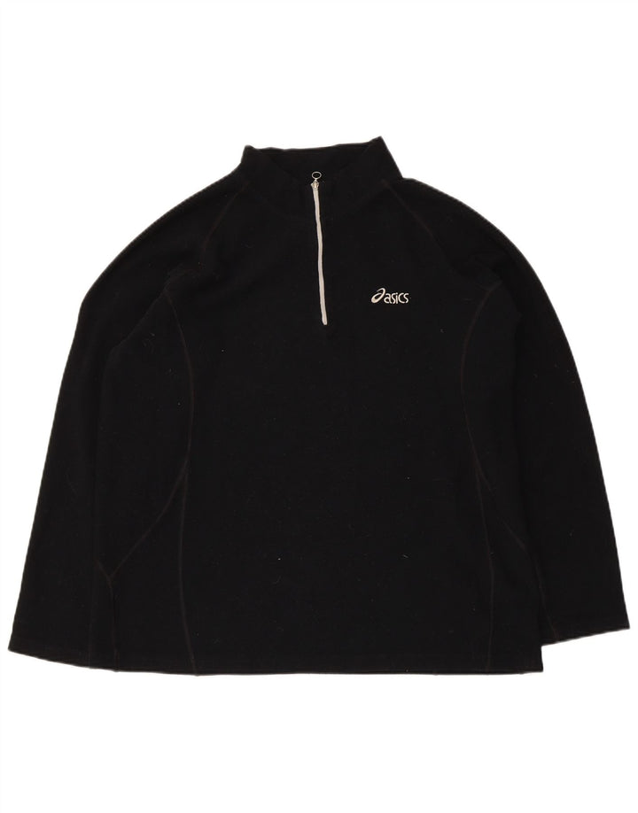 Maglione in pile da donna Asics con collo con zip UK 14 medio nero