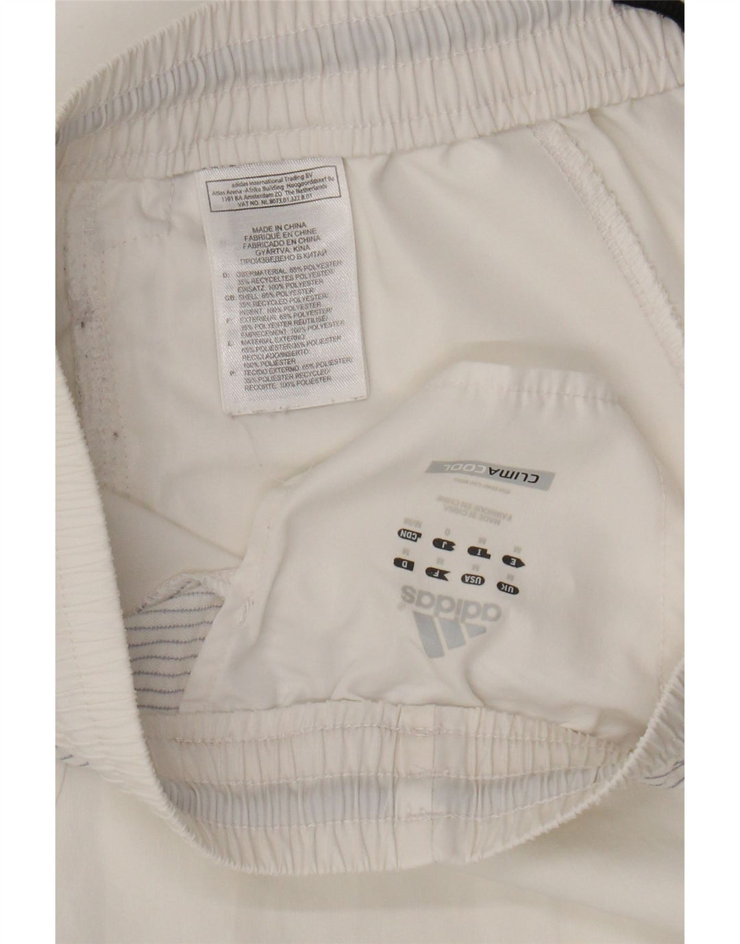 Pantaloncini sportivi Adidas Climacool da uomo, poliestere color block bianco medio