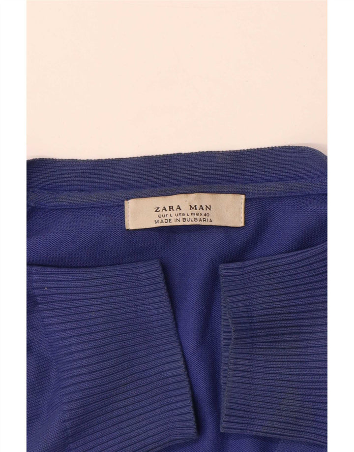 Maglione cardigan da uomo Zara grande blu