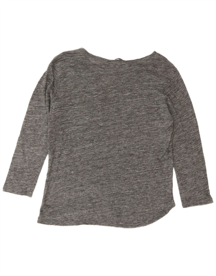 Top Zara da donna manica 3/4 UK 14 grigio medio screziato