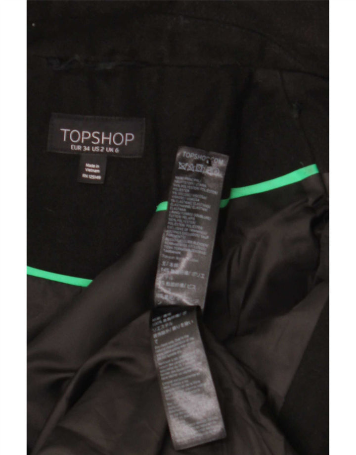 Topshop Cappotto oversize da donna UK 6 XS Nero Poliestere