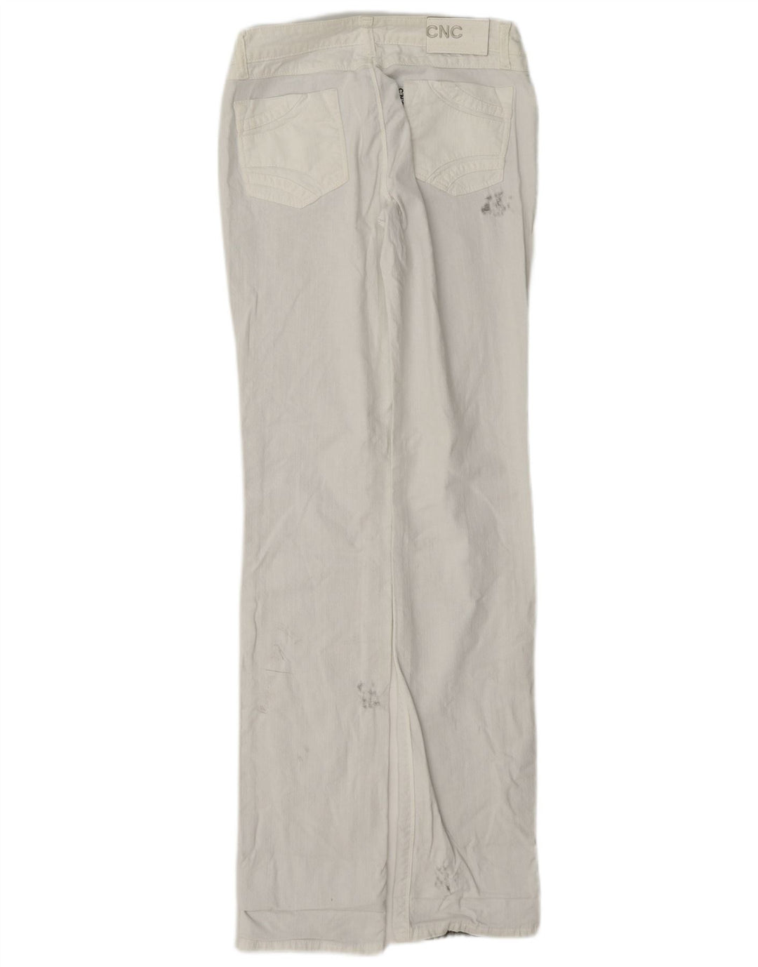 Jeans dritti vintage invecchiati da donna W26 L33 bianchi