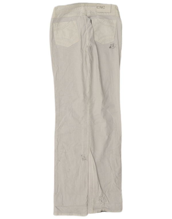 Jeans dritti vintage invecchiati da donna W26 L33 bianchi