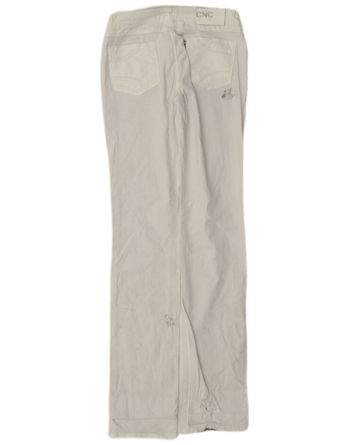 Jeans dritti vintage invecchiati da donna W26 L33 bianchi