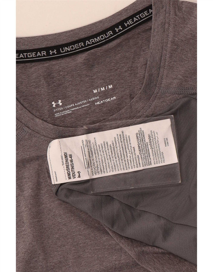 Maglietta Under Armour da uomo Heat Gear Top in poliestere chiazzato grigio medio