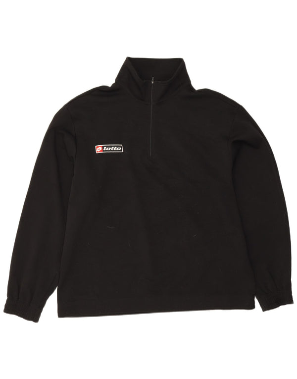 Felpa da uomo con collo con zip Lotto Maglione XL Poliestere nero