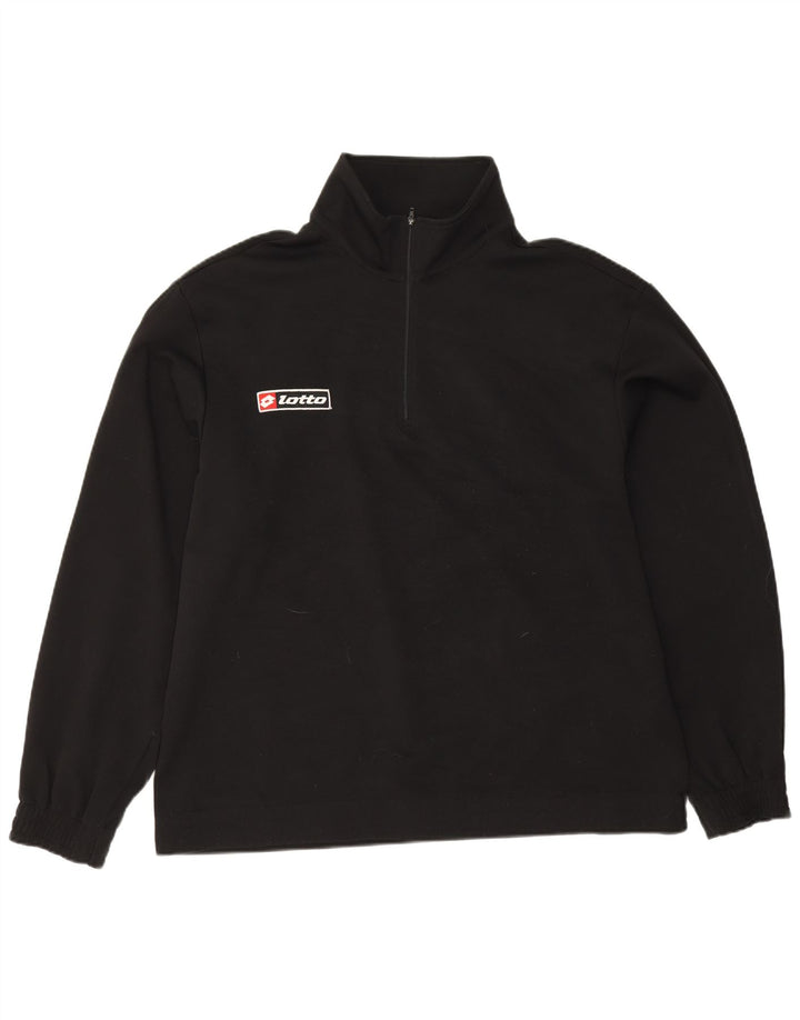 Felpa da uomo con collo con zip Lotto Maglione XL Poliestere nero