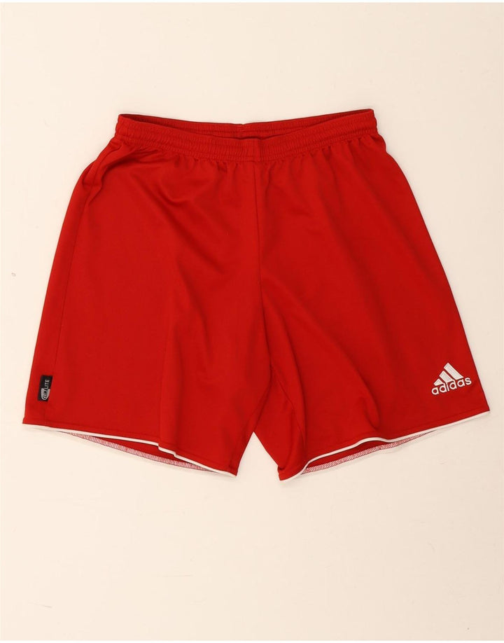Pantaloncini sportivi Adidas Climalite da uomo in poliestere rosso medio