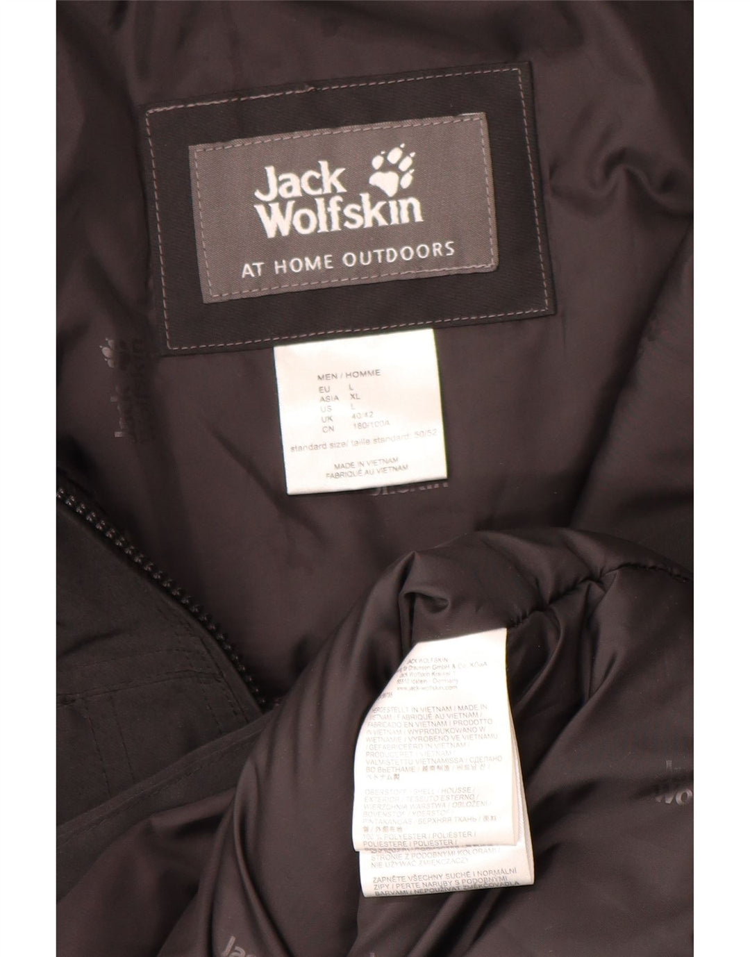 Giacca imbottita da uomo Jack Wolfskin UK 40/42 grande poliestere nero