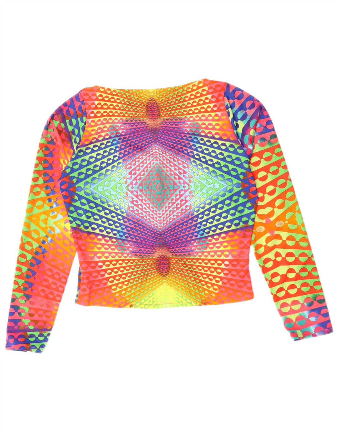 Top corto da donna Naracamicee UK 12 Seta geometrica multicolore media