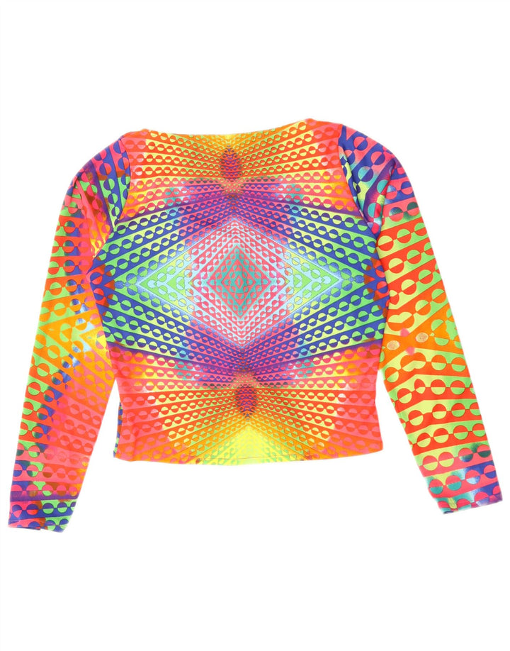 Top corto da donna Naracamicee UK 12 Seta geometrica multicolore media