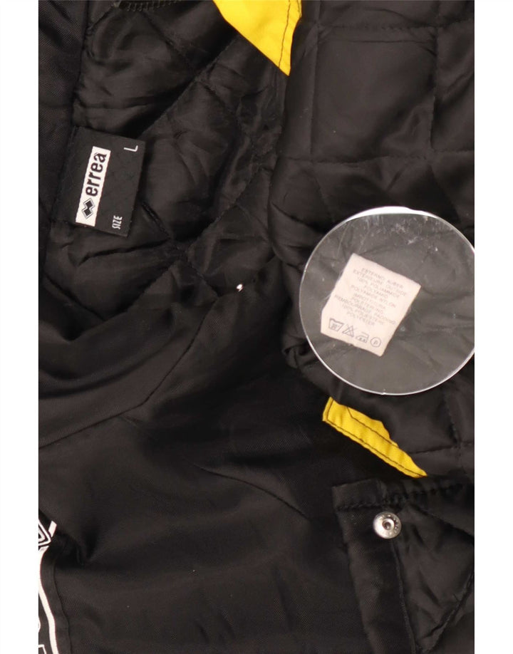 Errea Cappotto imbottito oversize con grafica da uomo UK 40 Large Black Colourblock