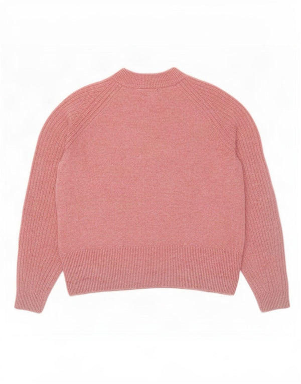 Maglione maglione girocollo oversize da donna Marks & Spencer UK 10 piccolo rosa