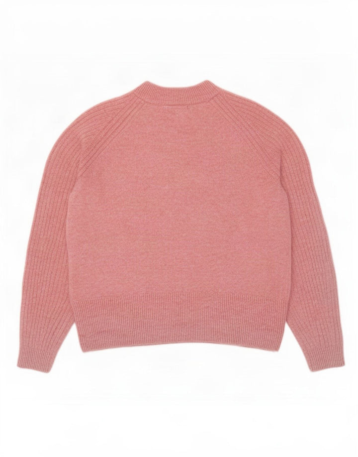 Maglione maglione girocollo oversize da donna Marks & Spencer UK 10 piccolo rosa
