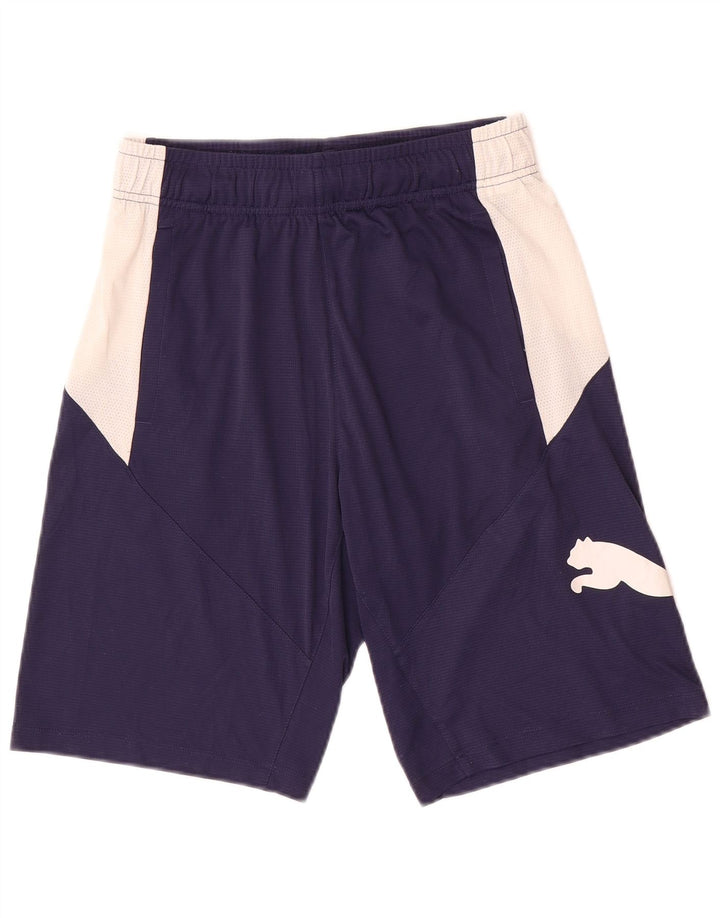 Pantaloncini sportivi grafici da uomo Puma Small blu navy color block