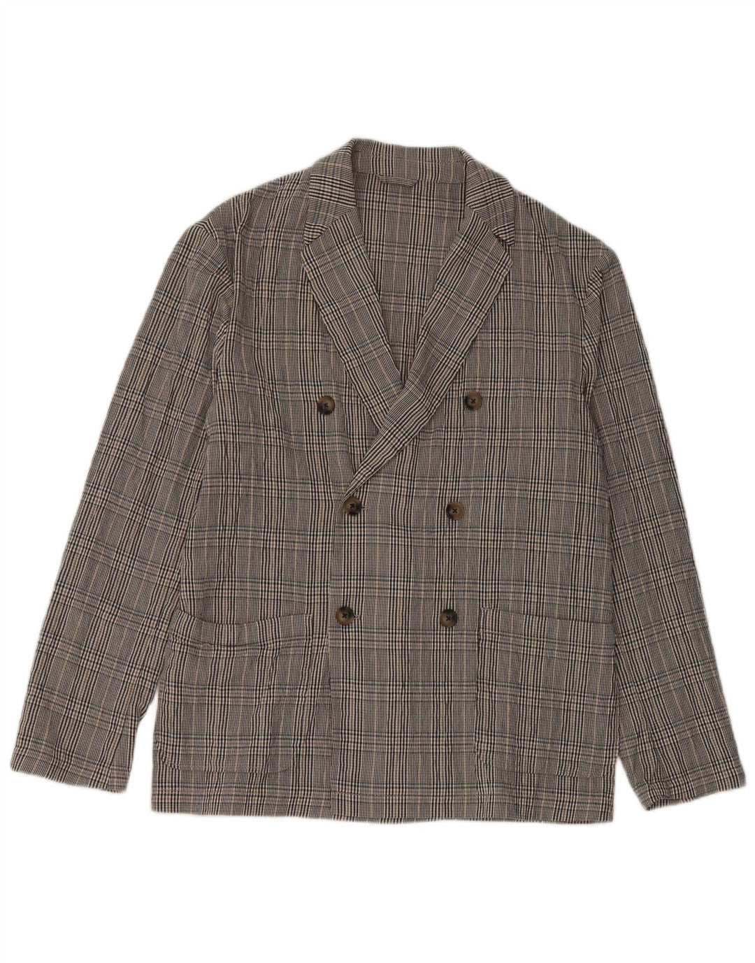 Giacca blazer doppiopetto da uomo Zara UK 38 cotone medio a quadri nero