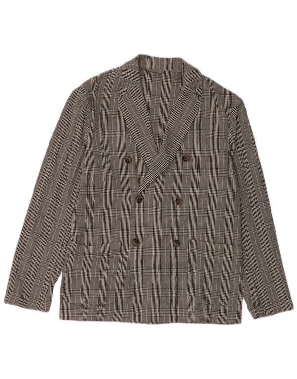 Giacca blazer doppiopetto da uomo Zara UK 38 cotone medio a quadri nero
