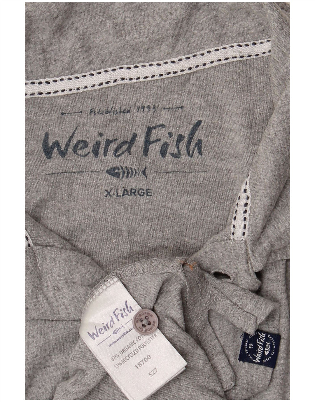 Polo da uomo WEIRD FISH XL in cotone grigio
