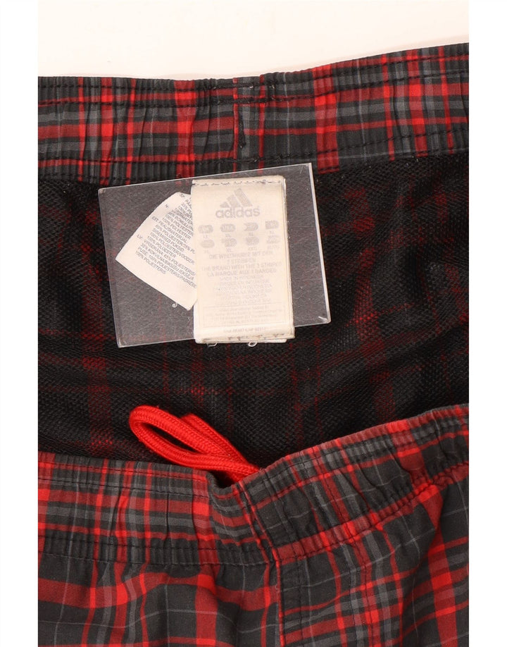 Pantaloncini da bagno da uomo Adidas XL Poliestere a quadri rossi