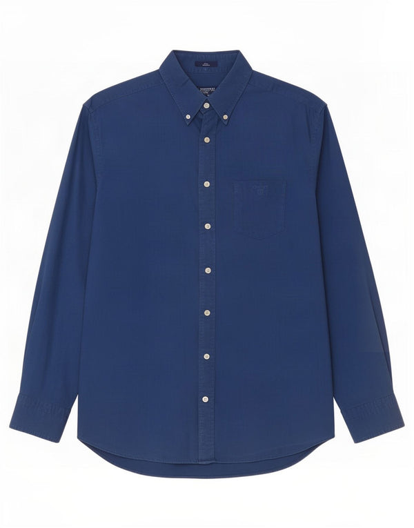 Camicia da uomo Gant taglia 41/42 16 1/2 grande cotone blu navy