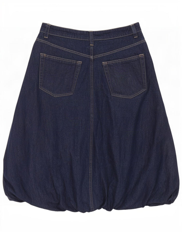 Gonna a palloncino in denim da donna Zara grande W30 in cotone blu navy