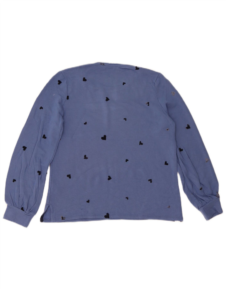 Felpa da donna con motivo astratto Oasis UK 12 Viscosa blu medio