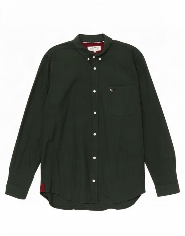 Camicia slim fit da uomo Jack Wills XL in cotone verde