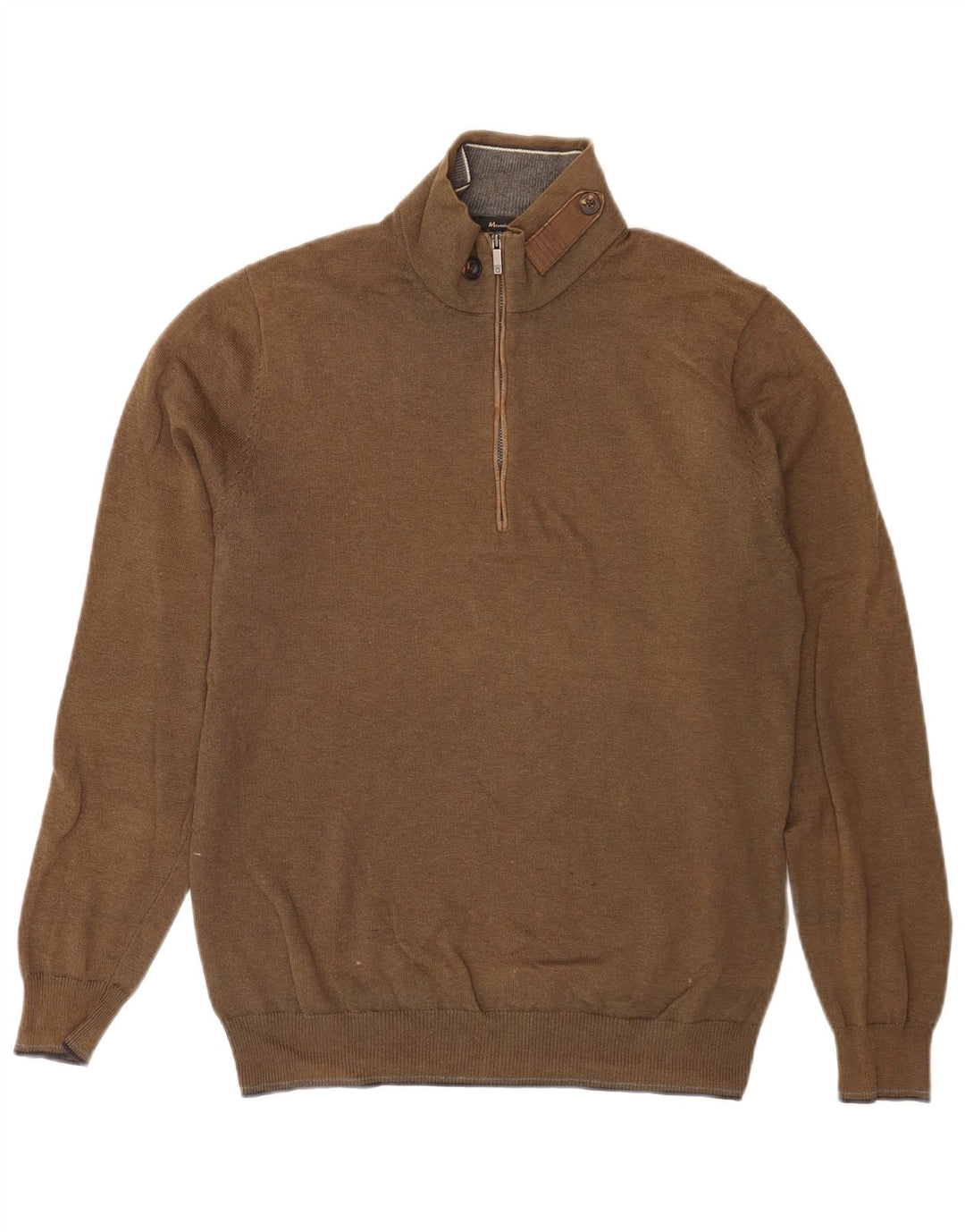 Massimo Dutti Maglione da uomo con zip e collo medio kaki