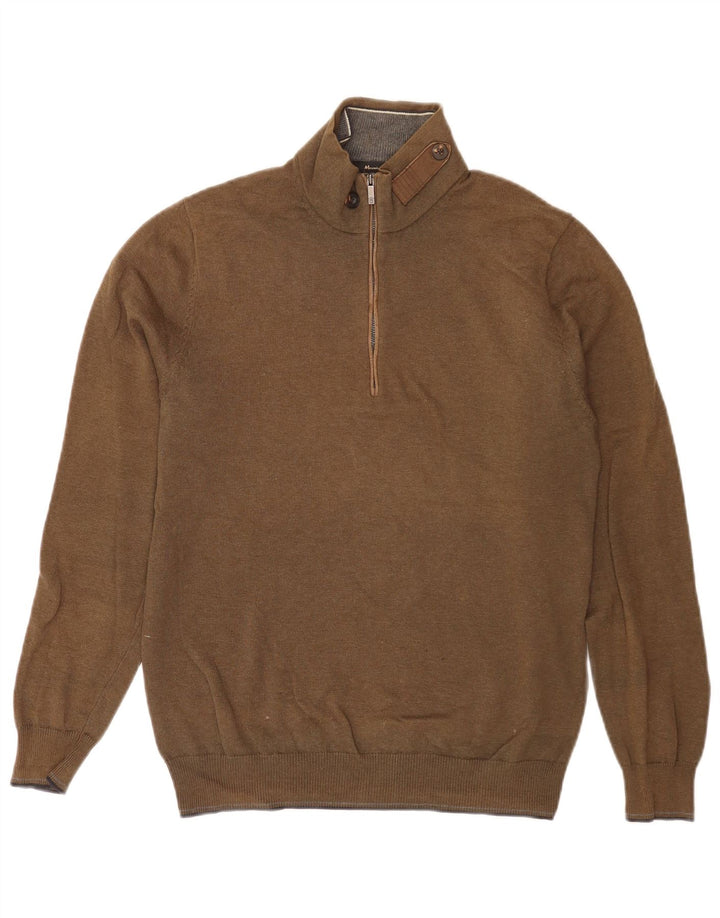 Massimo Dutti Maglione da uomo con zip e collo medio kaki