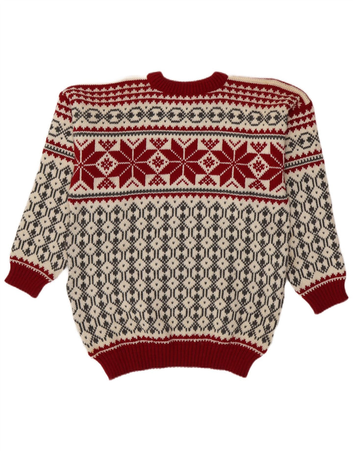 Voss Maglione girocollo unisex da uomo, medio, bianco sporco, Fair Isle