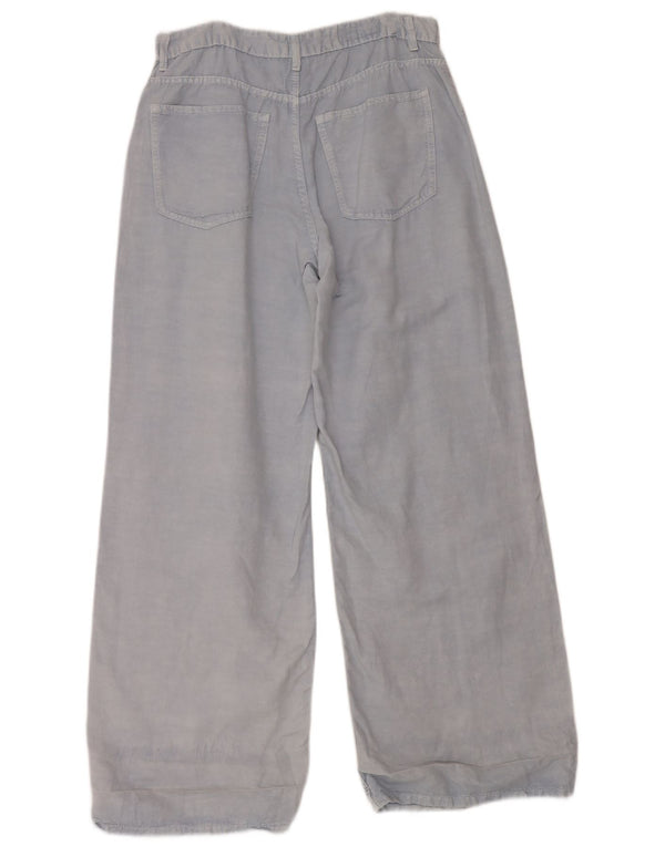 Pantaloni casual a gamba larga da donna Zara EU 40 medi W30 L32 lino blu