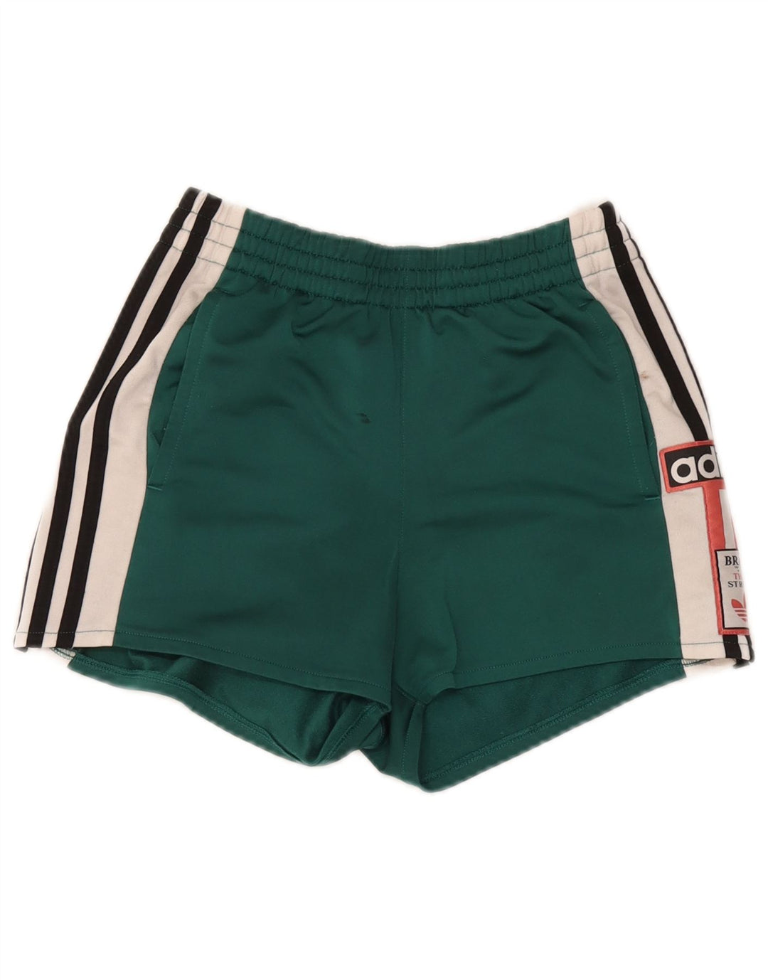 Pantaloncini sportivi Adidas da donna con grafica grafica, poliestere color block verde medio