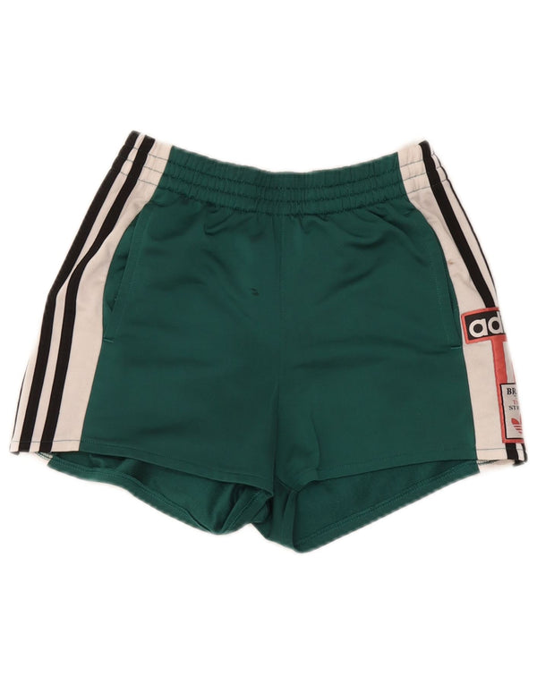 Pantaloncini sportivi Adidas da donna con grafica grafica, poliestere color block verde medio