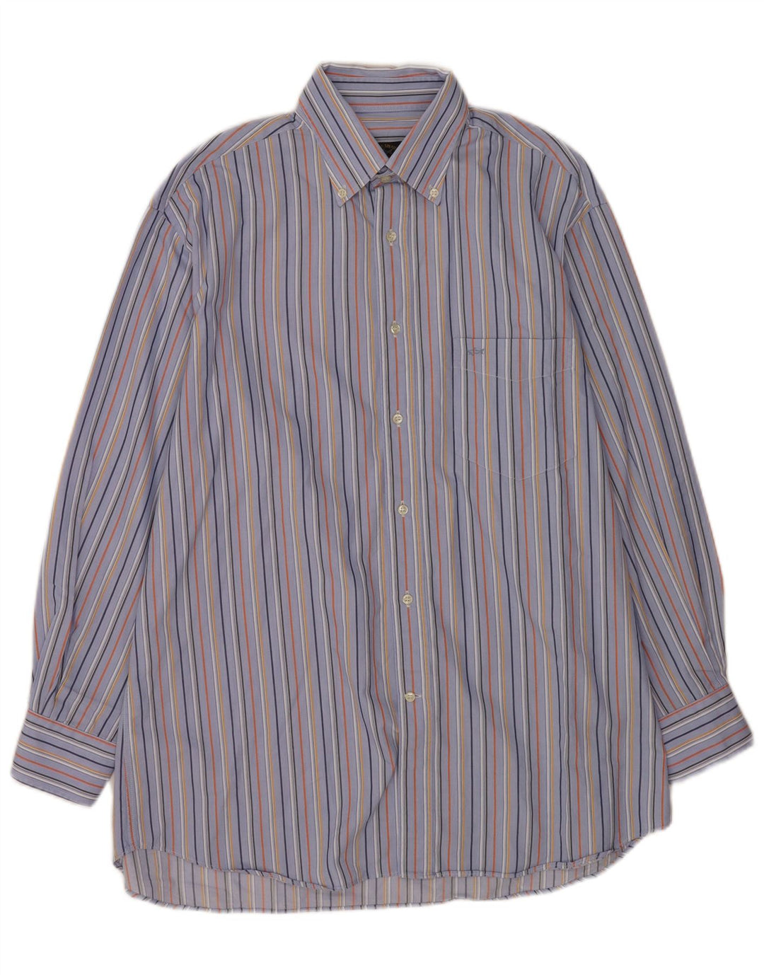 Camicia da yachting da uomo Paul & Shark taglia 41 cotone a righe blu medio