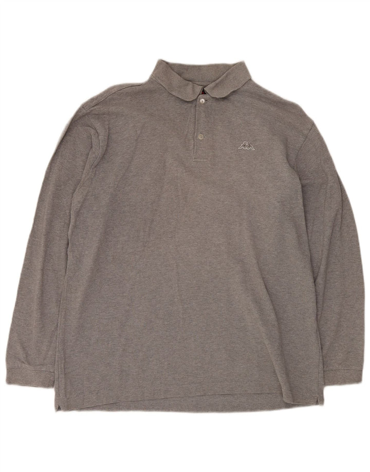 Polo KAPPA da uomo a maniche lunghe grande grigia
