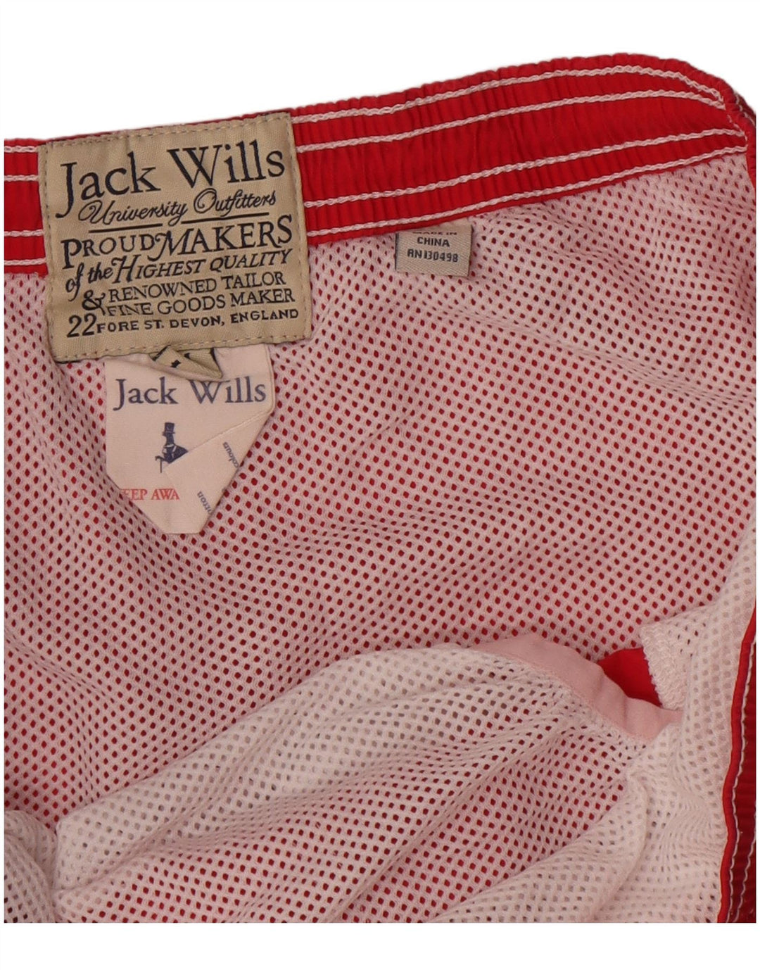 Pantaloncini da bagno grafici da uomo Jack Wills in cotone rosso medio