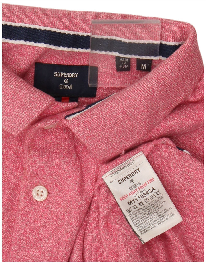 Polo da uomo Superdry in cotone rosa medio