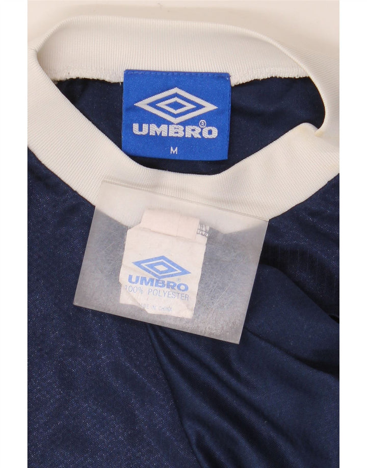 T-shirt grafica da uomo Umbro Top medio in poliestere color block blu navy