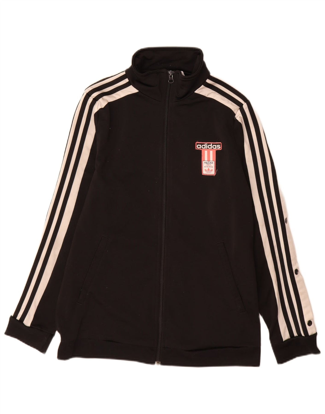 Giacca da tuta da donna Adidas UK 14 poliestere color block medio nero