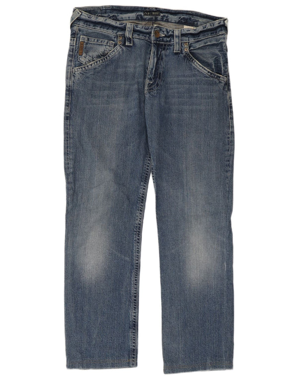 Jeans dritti da donna Armani W32 L29 cotone blu