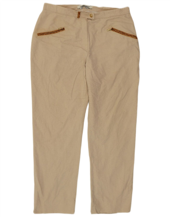 MARINA RINALDI Womens Casual Trousers Size 23 Medium W34 L30 Beige