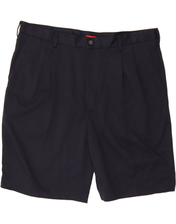 IZOD Mens Pegged Chino Shorts W42 2XL Navy Blue Polyester Vintage Izod and Second-Hand Izod from Messina Hembry 
