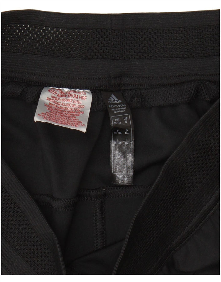 ADIDAS Boys Sport Shorts 15-16 Years  Black Polyester