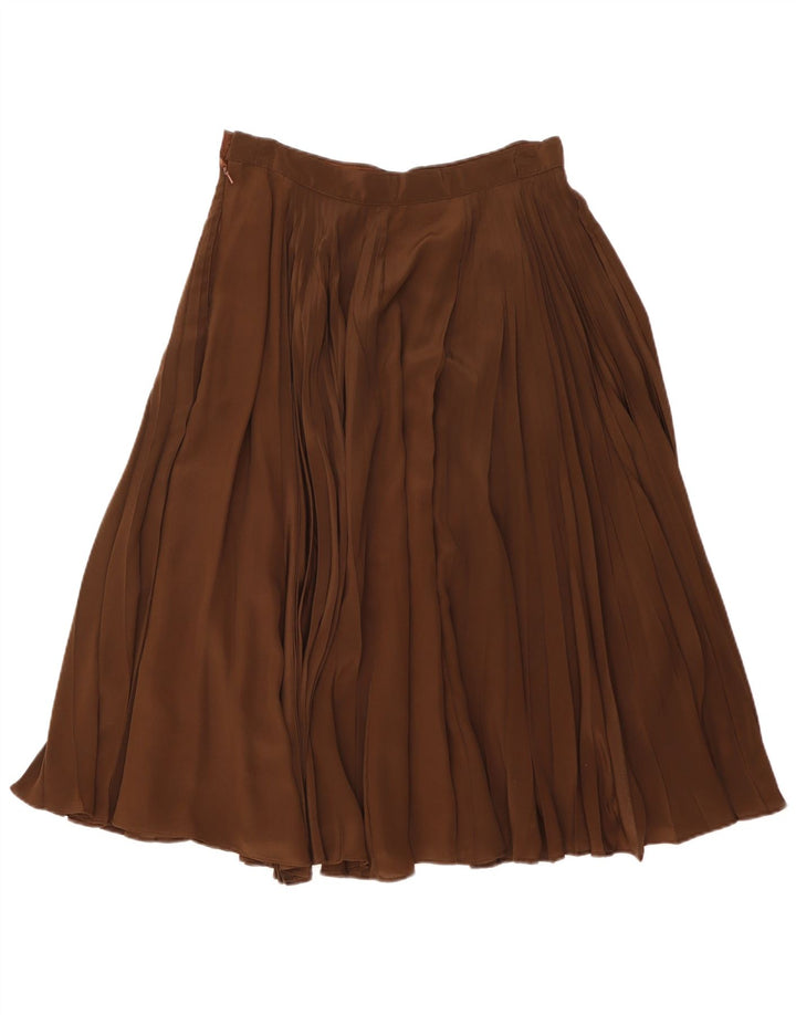 Gonna Plissettata Donna Pancaldi&B W32 Large Marrone Seta