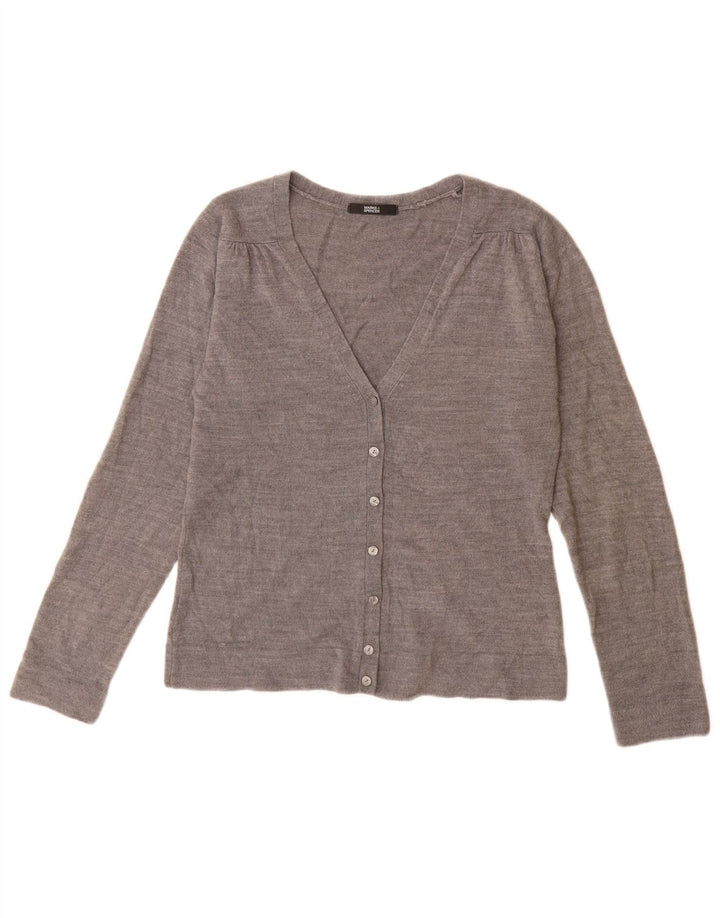 Maglione cardigan da donna Marks & Spencer UK 12 Acrilico grigio medio